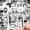 100pcs Japanese Black and White Cartoon Anime Characters Decals Movie Decorative Sticker for Kids Teens Waterproof Stickers for Water Bottle Laptop Luggage Helmet Skateboard Guitar #3