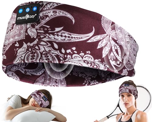MUSICOZY Sleep Headphones Bluetooth Headband 5.4 Wireless Headband Headphones for Sleeping for Side Sleeper with Ultra-Thin HD Stero Speaker for Workout