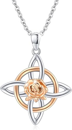 OHAYOO Moonstone Necklace 925 Sterling Silver LayeredPandaCeltic CrossWitches KnotStar of DavidMustard Seed Necklace Moonstone Jewelry for Women