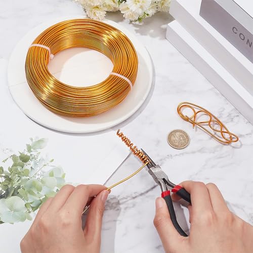 POPOYU Craft Wire Aluminum 18Gauge 1mm,165Feet Light gold FloristWire FloraWires,Metal Modelling Wire Armature Wire for Jewellery Making,Stainless Steel Wires for Craft,Floral,Jewellery Making Tools - Image 3
