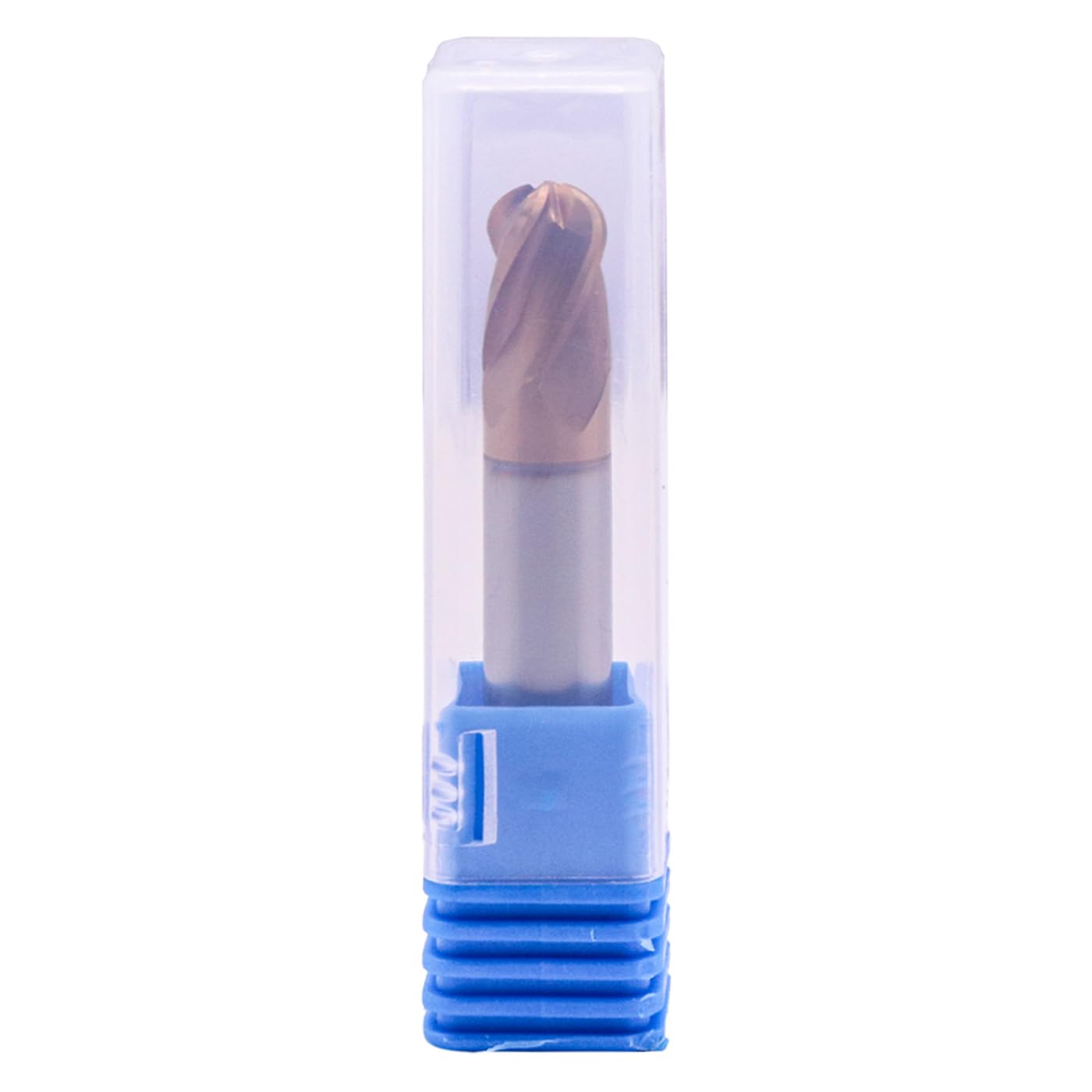Ball Nose Solid Carbide End Mill(1Pc, 3/8in) - Double End - TiSiN Coated, 4 Flute, 30° Helix, 3/8" Cutting, 3/8" Shank, 9/16" LOC, 2-1/2" OAL for Milling Alloy Steel, Hardened Steel, Iron, Copper