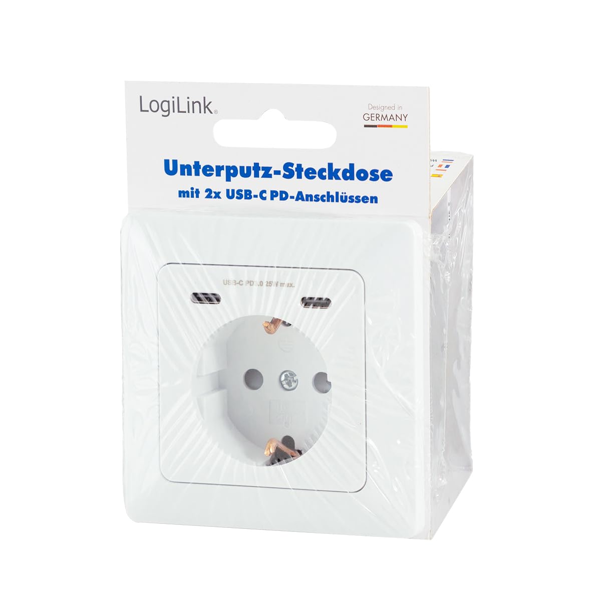 LogiLink PA0331 In-Wall Socket Packaging