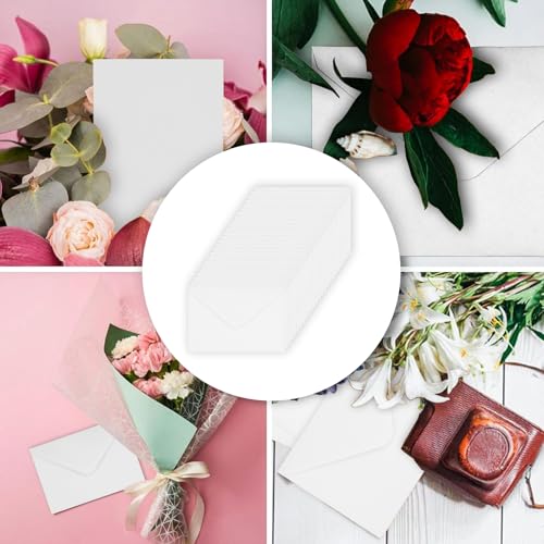 Weißer Umschlag Bunte Faltkarten mit Briefumschlagen, kreative Klappkarten 15 * 10 cm zum Gestalten, Beschriften, Einladungskarten