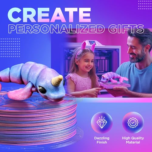 Image of Cookiecad PLA Filament 1.75mm 1kg Iridescent Rainbow 3D Printer Filament - Unicorn Elixir PLA