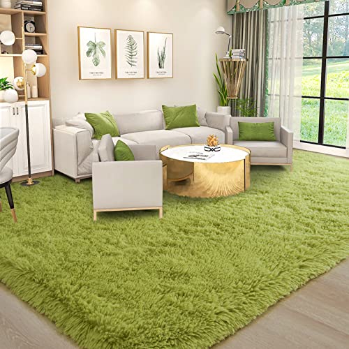 Kelarea Area Rug for Living Room, 6x9 Non-Slip Green Rug Fluffy Soft Shag Rugs, Fuzzy Shaggy Plush Carpet for Bedroom, Nursery Rooms, Home Dorm