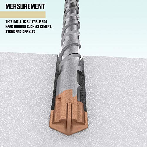 Tang Sds Plus 1-3/8 Inch X 13-3/4 Inch Roatry Hammer Drill Bit For Installation Outdoor Fence Panels Safety Pool Fence Kit #TOP2