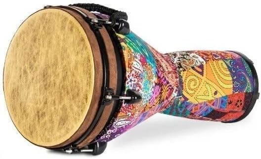 12 in African Djembe Drum – Rope-Tuned Hand Percussion Drum for Adults & Kids, Beginner to Pro – Natural Goat Skin Head, Carved Wood Body, Tribal Music / Performance Instrument (12 Inch Star Blue)
