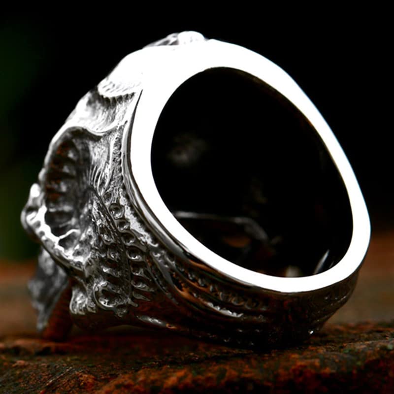Image of Death Skull Ring for Men Stainless Steel Jewelry Biker Rings Scary Death Ring Skull for Gifts
