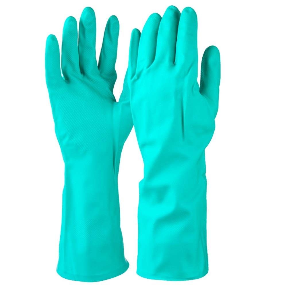 Guantes de trabajo resistentes al desgaste. Guantes de seguro de trabajo Guantes a prueba de aceite resistentes al desgaste, a prueba de ácido, trabajo doméstico, 5 pares (Color : Green, Size : M)