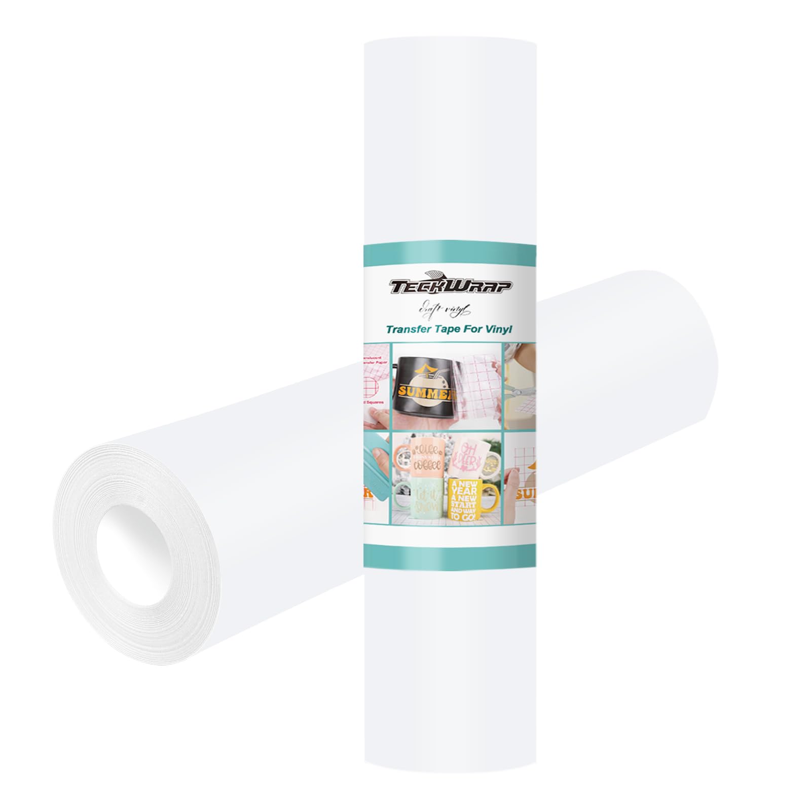 TECKWRAP Transfer Paper Tape for Vinyl Layer Low Tack 12” x 50FT Clear Matte Vinyl Transfer Tape for Permanent Vinyl Adhesive Vinyl for Signs Stickers Decals Walls Doors Windows (Matte Low Tack-50ft)