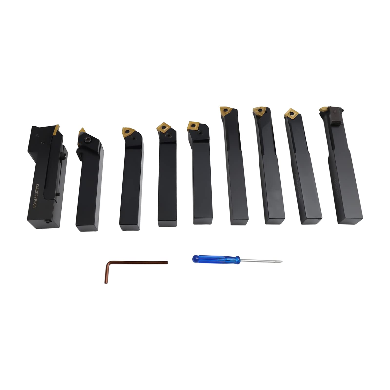 Drehmaschine Hartmetall Drehwerkzeuge 20mm Schaft Drehbank Set Bohrstange Drehwerkzeughalter Kit, 9-teiliges Drehwerkzeug-Set