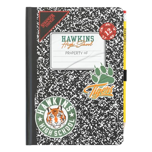 Grupo Erik: Quaderno Stranger Things Composition Book + Matita Hawkins | Quaderno A5 Personalizzato Stranger Things, 192 pagine, Qualità Premium, Idee Regalo Stranger Things