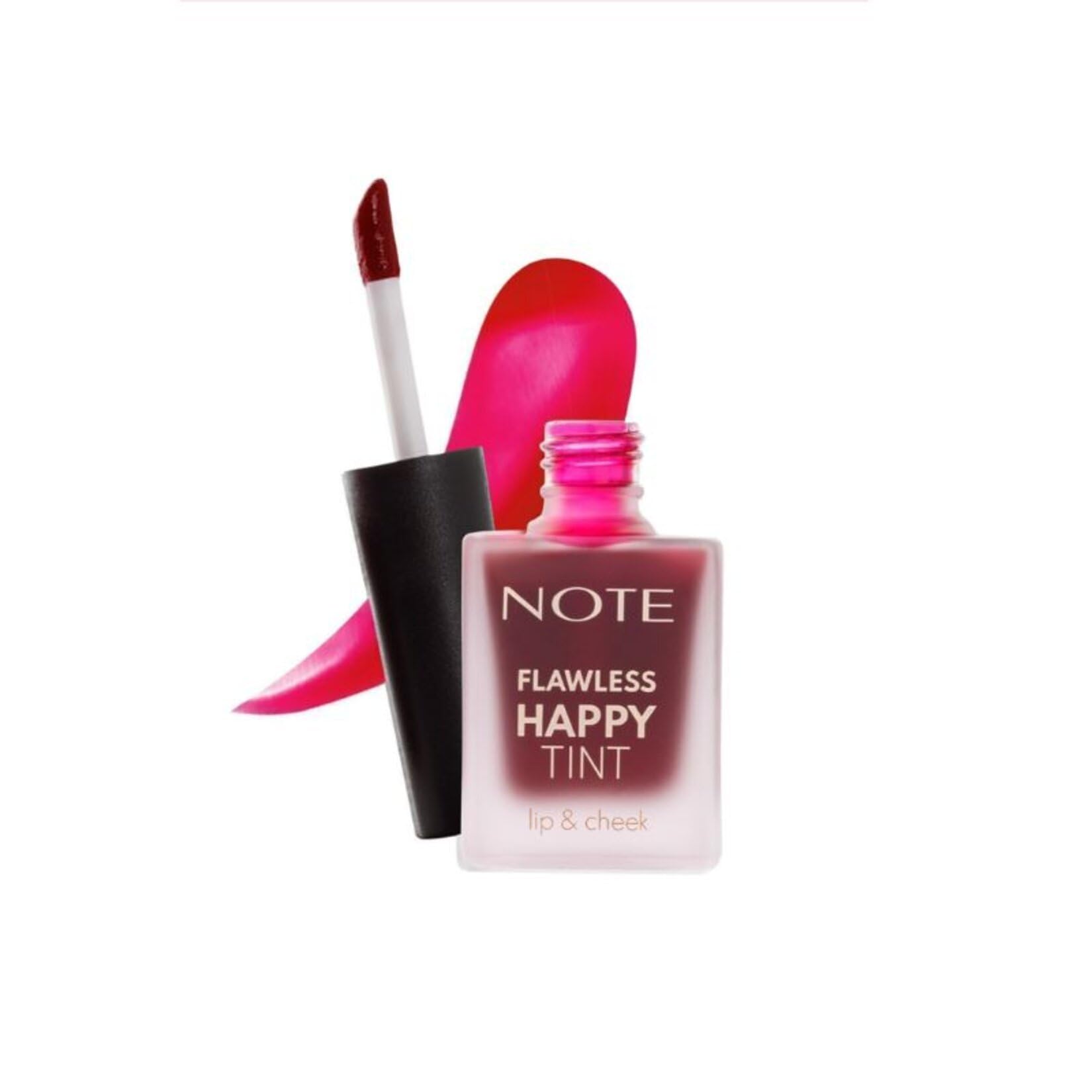 Note Cosmetics Flawless Happy Tint Lip & Cheek 03 Sweet Pink Dudak ve Yanak Renklendirici Likit Allık, Pembe