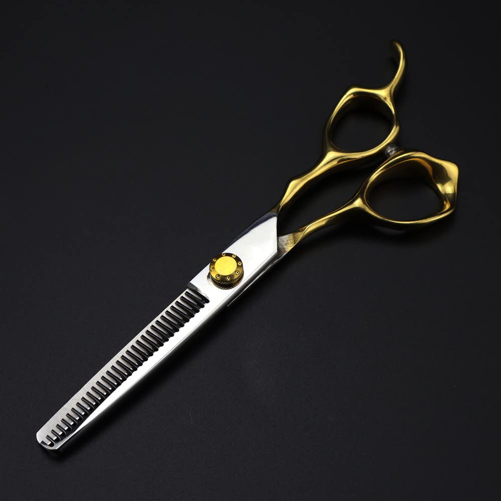 Gzslkscd Thinning Hair Cutting Scissors, 6Inch Professional 440C Steel Gold Scissor Hair Scissors Cutting Barber Haircut Shears Hairdressing Scissors (Color : Cutting) ( B)