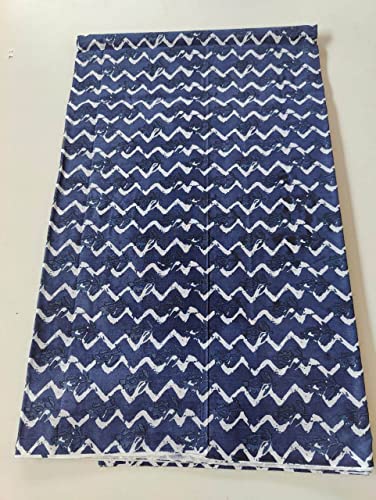Image of Floral Printed Cotton Fabric Cloth Hand Block Print Fabric Women Material Running Jaipuri Hand Block Printed Women Dress Material Kurtis Natural 44 inch Inches Width 2.5 Meter
