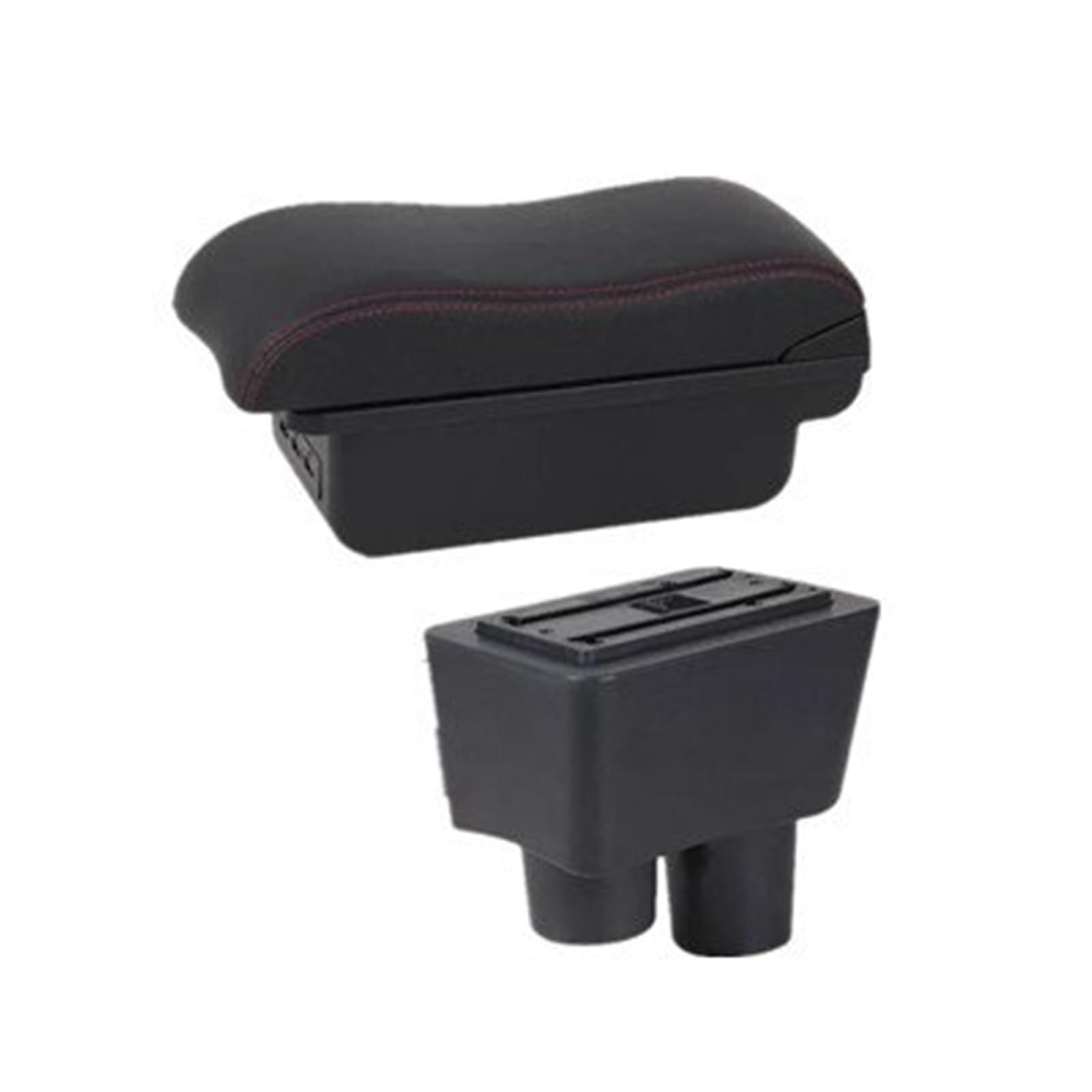 NOHEEU Car Central Armrest Box Storage Accessories Interior Details Retrofit Parts For Almera For Versa(B2 red line 3USB)