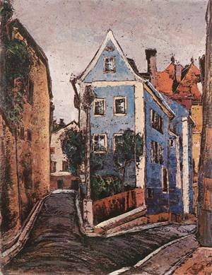 Peinture à l'huile Street at Passau Dezso Orban tableau décoration murale salon grande taille