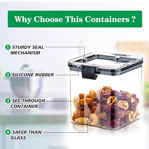 Image of Eightiz (Pack of 4 Fridge Storage Containers Plastic Boxes with Airtight Lids,Freezer Safe,Refrigerator Organizer for Vegetables, Fruits, Kitchen organization accessories (700 ml,Transparent)