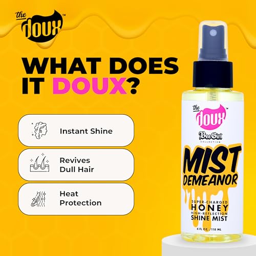 The Doux MIST DEMEANOR Shine Mist for Curly Hair – Heat Protection Spray with Cationic Honey & Silk Amino Acids – Lightweight Hair Gloss for Frizz Control, Humidity Resistance & Shine - Image 5