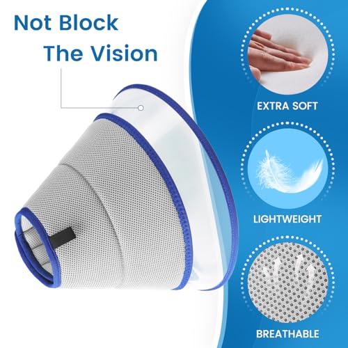 Halskrause Hund Weich, Schutzkragen Leckschutz Hund, Atmungsaktive Hunde Halskrause, Einstellbarer Hundekragen Leckschutz, Leicht Halskrausen für Hunde, Haustier Elisabethanischer(Size 6, Gray)