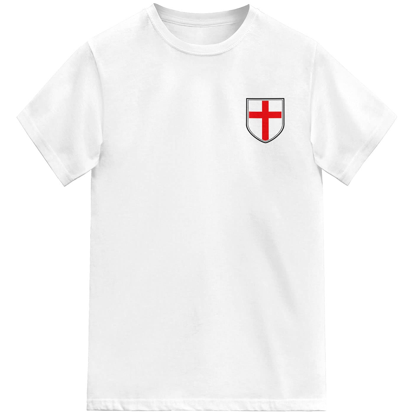 Kids England Football Shield Tshirt (White, 12-13 Years)