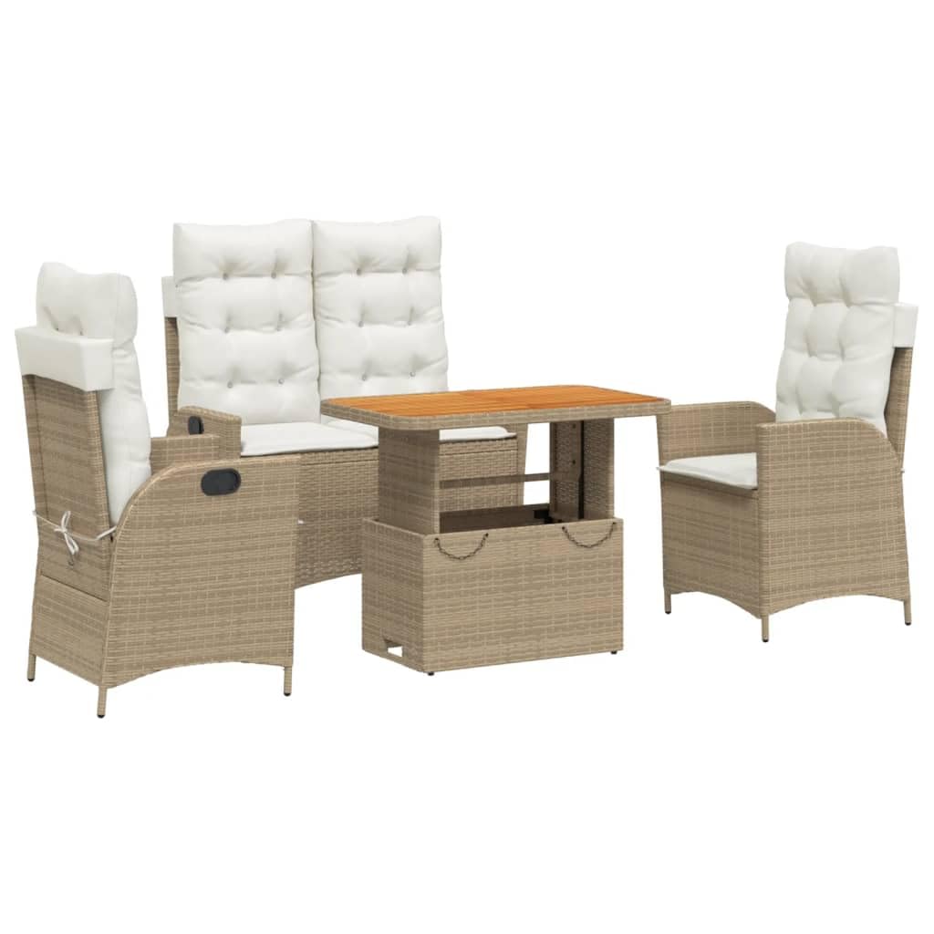 Table de terrasse vidaXL et ses quatre pièces de mobilier chaleureux