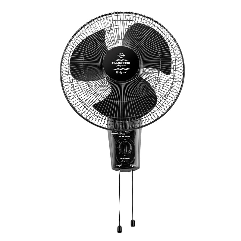 Image of Almonard | 16 inch (400mm) Supreme High Speed Wall fan Black