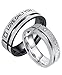 LineAve Love Only You His or Her Couple Promise Ring Mens Womens Wedding Band Stainless Steel