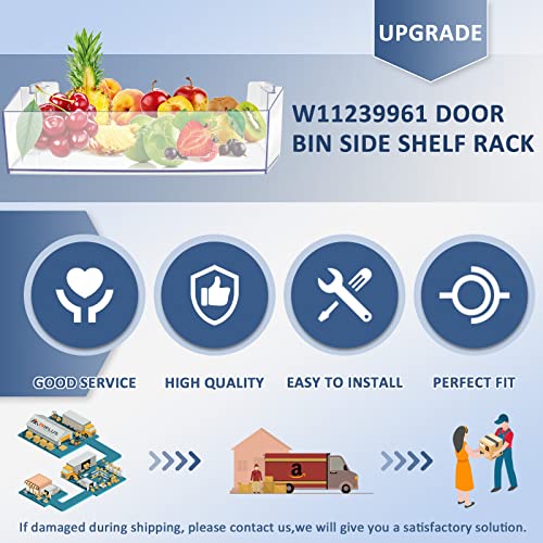 Image of W11239961 W10900538 Door Shelf Bin Compatible for Whirlpool Refrigerator Door Shelf /Whirlpool Fridge Door Shelves /Whirlpool Fridge Door Shelf Bin by MIFLUS-with Additional Egg Tray