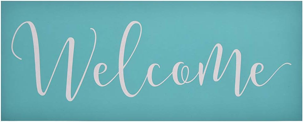YeulionCraft DIY Self-Adhesive Silk Screen Stencil Printing Mesh Transfers for Home Decoration Wooden Board,T-Shirt,Pillow Fabric,Painting, 36.5 x14.5cm Word-Welcome