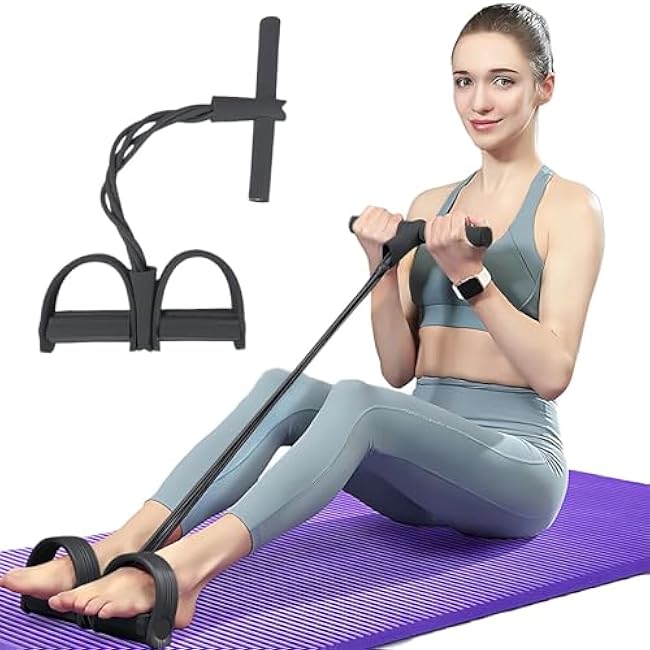 21 Fitness Resistance Bands 10-Tube Pedal Ankle Puller Workout Pilates Equipment Fitness Resistance Bands Elastic Stretch Bands Tension Rope for Women Men Sit Up Yoga Abdomen Slim Training