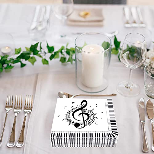 100Pcs Music Note Napkins Music Napkins Music Notes Party Supplies Disposable Music Party Napkins Musical Note Cocktail Luncheon Dinner Napkin For Music Themed Karaoke Music Birthday Party Decorations #TOP1