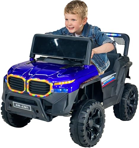 Image of Driving EV Cars for 1, 2, 3, 4, 5, 6 Years | Remote + Steering + Mobile App Control | Kids Jeeps (Entery Level Jeeps [2-6 Years]-XM1, Blue)