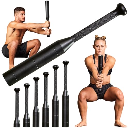 Elite Sports Steel Mace Bell for Training 17 LB 6-Piece Clubs Set Mild Construction with Black Powder Coating Full Body Workout Grip and Forearm Strength Shoulder Mobility Home Gym Fitness Tool