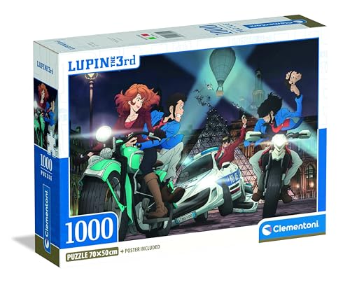 Clementoni - Puzzle pour Adultes 1000 Pièces, Lupin III Compact Box, Fabriqué en Italie, 37055