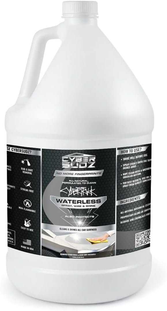 Waterless Stainless Steel Wash,For Tesla CyberTruck Exterior Surfaces - Removes Fingerprints, Water Spots, Dirt & Bird Droppings. Made in USA, 1 Gallon (128 Fl. Oz)