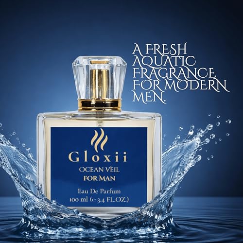 Image of Ocean Veil Eau De Parfum for Men | Fresh Aquatic Long Lasting Perfume | 100 ml | Refreshing all-day scent