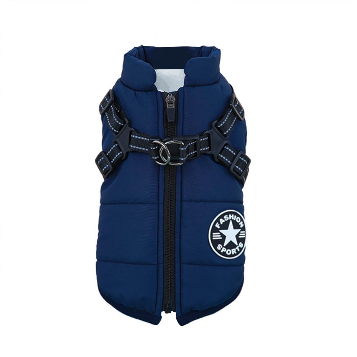 Eezita Winter Puppy Coat waterproof, reflective jacket to keep small pets warm and visible in snow rain,for Small Medium Dogs (blue S)