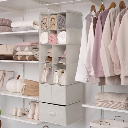 GRANNY SAYS Hängender Schrankorganizer mit Schubladen, 6 Regalteiler Hängender Schrankorganizer, tragbare, Faltbare Hängeregal für Schrank… – Ansicht 3