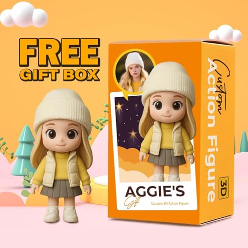 Personalisierte Geschenke für Männer Frauen - 3D Figur Personalisiert mit Foto - Mini Cartoon-Skulptur Sammlerstück aus Ultra HD Harz-Originelle Geschenke für Freundin Geburtstag Weihnachten Jahrestag