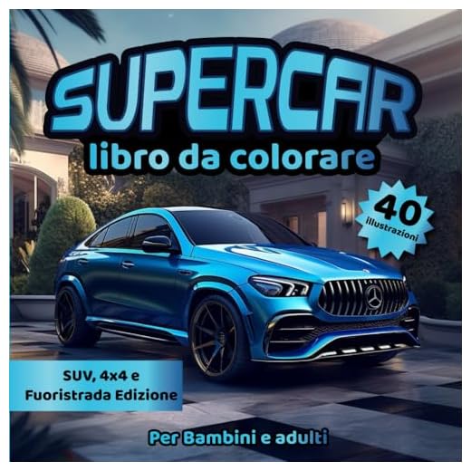 Supercar Libro da Colorare per Bambini e Adulti SUV 4x4 e Fuoristrada edizione: Divertiti con 40 incredibili Super SUV per tutta la famiglia