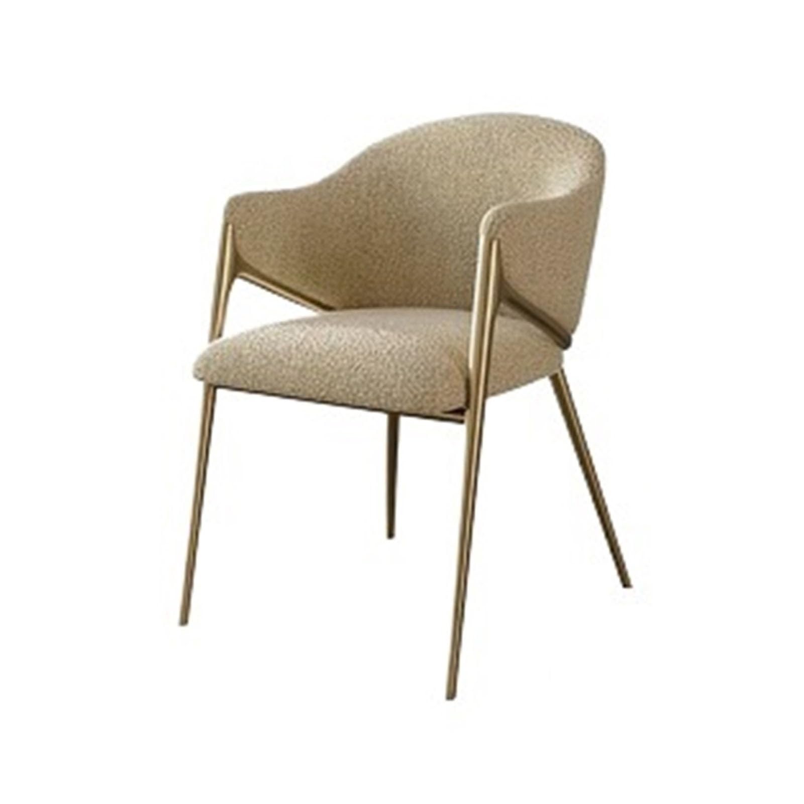 T2H9B5V4G8 Dining Chairs Accent Chairs, Dining with Barrel Backrest and Metal Leg, Faux Fur Armchairs Upholstered, Living Room(Khaki)