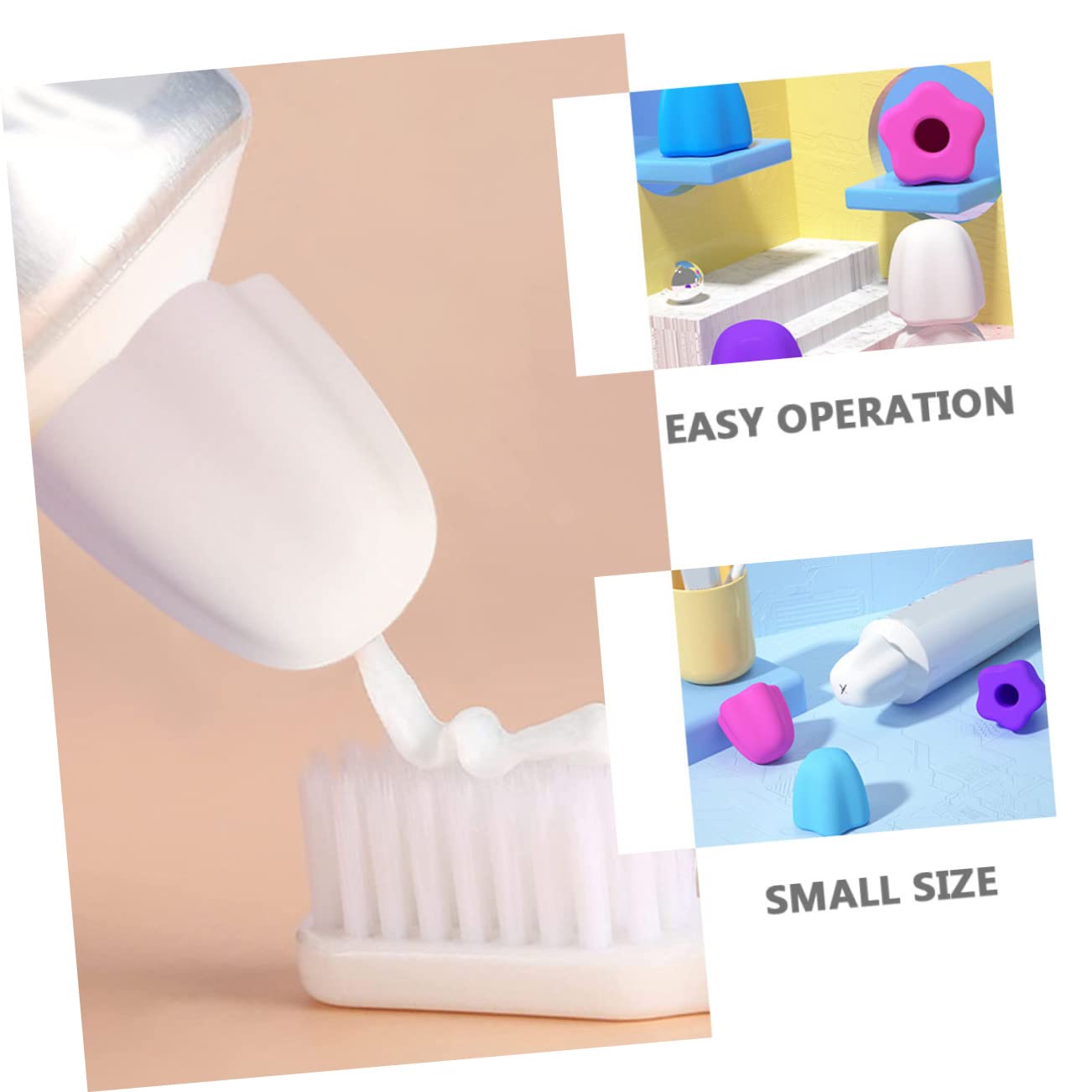 FRCOLOR 12pcs Self-Sealing Toothpaste Caps Convenient Silicone Toothpaste Dispenser for Controlled Squeeze Easy Cleanup for Family Use Bathroom Organizer