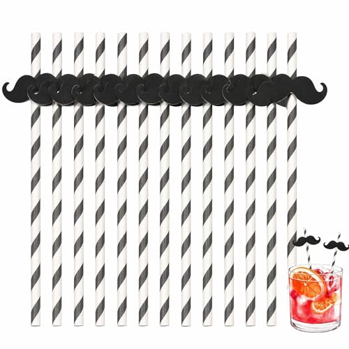 ABOOFAN 40 pitillos de papel negros con bigote miniatura 1