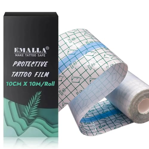 Tattoo Aftercare Bandage - 4â€œ X 11 Yards Second Skin Tattoo Cover Latex-Free Waterproof Tattoo Bandages Tattoo Wraps for Healing Tattoo Protection Film