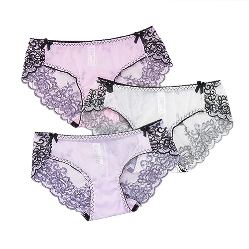 Culotte femme anti-marques et respirante lot de 3 mailles dentelle