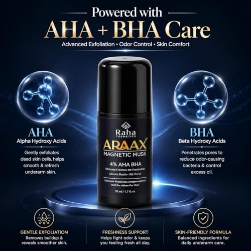 Image of AARONIC-WHITE MUSK - Unisex Roll-On Deodorant - 50ml, Long-Lasting Freshness & Odour Control (Magnetic Musk)