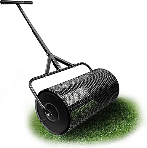 OSBELE Esparcidor de turba, esparcidores de césped para jardín, esparcidor de estiércol de Malla metálica Liviana con Mango Ajustable en Forma de T para Plantar Semillas, esparcidores de fertilizan