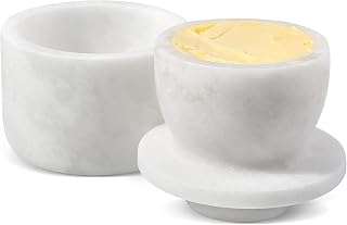Koville Namib Fantasy Marble Butter Keeper - Handmade Butter Dish for Countertop, Keeps Butter Fresh & Spreadable