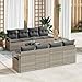 vidaXL Gartensofa-Set 9 pcs Hellgrau und Dunkelgrau Poly-Rattan, Garten- und Terrassensofas, langlebig, modern, modulares Design, UV-beständige Materialien, ideal für den Außenbereich